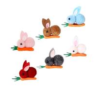 Housoutil 6 Pièces Lot de Pinces Cheveux Mini Lapin Peluche et Carotte Accessoires Doux et Décoratifs pour Pâques Faciles à Porter Couleurs Assorties