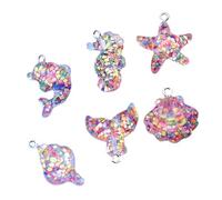 Housoutil 6 Pièces Pendentifs Thème pour Diy Décorations Dolphin Fish Tail More pour Bracelets Colliers
