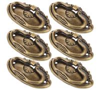 Housoutil 6 Pièces Poignées pour Meuble en Alliage de Zinc 78x43mm Finition Résistante aux Rayures, Style Artistique Vintage pour Décoration Intérieure