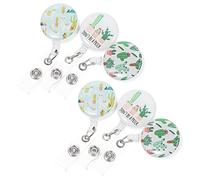 Housoutil 6 Pièces Porte Badge Rétractable avec Clips Plastique Enrouleur de Carte Identité Pratique pour Étudiants et