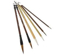 Housoutil 6 pièces Set de Pinceaux Chinois Calligraphie Traditionnelle Brosse à Encre Portable pour Peinture Dessin et Écriture Artistique Absorption Encre Pointe Lisse