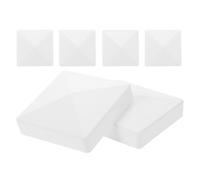 Housoutil 6pièces Lot de Capuchons de Poteaux Pvc Blancs Couvre-poteaux de Clôture Pyramidaux Résistants aux Intempéries pour Jardin Villa Mailboxes et Quais Accessoires Décoratifs