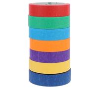 Housoutil 7 rouleaux Ruban de Masquage Papier Crépon Couleurs Adhésif Facile à Déchirer pour Peinture et Décoration Murale Sans Résidu Protection Surface pour Bricolage et Projets Garçon