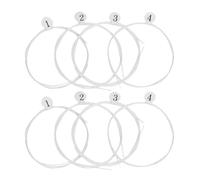 Housoutil 8 Pièces Cordes de Rechange pour Ukulélé Pack de Cordes pour Ukulélé en Nylon Blanc 1re 0,24mm 2e 0,32mm 3e 0,34mm 4e 0,28mm Remplaçables Instrument de Musique