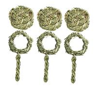 Housoutil 9pièces Jouets À Mâcher Naturels pour Rongeurs Set De Snacks pour Dents De Chinchilla Hamster Et Cobaye Jouets Herbe pour Animaux De Compagnie