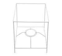 Housoutil Abat-jour cage E27 en fer blanc carré, cadre de support de lampe en fer, compatible E27 pour studios, bureaux et ateliers