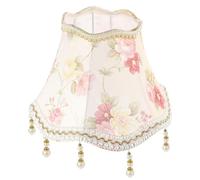 Housoutil Abat-jour en Tissu Jacquard à Fleurs, pour Lampe de Table, Diamètre Inférieur 25 Cm, Housse Légère et Robuste, Maison et Hôtel, Abat-jour Compact et Décoratif