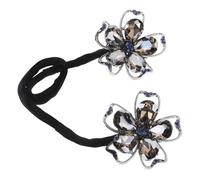 Housoutil Accessoire Chignon en Alliage Noir Fleurs en Strass pour Coiffure Élégante et Tressage Complexe, Rouleau à Chignon pour Twists et Occasions Diverses