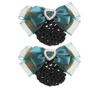 Housoutil Accessoires Coiffure Élégants Pinces à Cheveux Filet à Cheveux pour Occasions Professionnelles Lot de 2 pour Nœud en Tissu et Métal, Respirantes et Faciles à Assortir