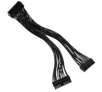 Housoutil Adaptateur d'alimentation Double 24 Broches 20 4 vers Carte Mère Prolongateur, Câble d'alimentation 24 Pin Noir, Synchronisation ATX, Compatible DC 3,3v-12v, Usage Informatique Pc