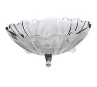 Housoutil Assiette à Fruits en Verre Transparent Noir Grand Saladier Multifonction pour Salon Cuisine Plateau à Apéritifs et Corbeille à Fruits Résistante et Collations