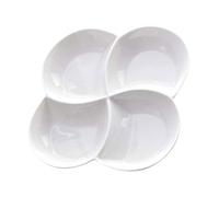 Housoutil Assiette en Céramique Compartimentée 22X22X3 CM Plateau de Service 4 Compartiments Fond Antidérapant pour Petit-Déjeuner Restaurants et Hôtels Réutilisable