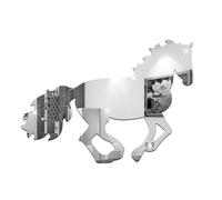 Housoutil Autocollant Mural à Surface Miroir en Acrylique Forme Cheval Argenté, et Décoratif pour Chambre, Agrandit L'espace Style Simple et Généreux