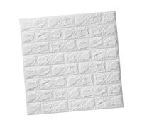Housoutil Autocollant Mural Adhésif 3d en Mousse Xpe Blanc Effet Brique Réaliste, Découpage Facile, sans Traces, pour Salon et Chambre