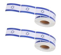 Housoutil Autocollants Drapeau Israélien 1000 Pcs 50X30 MM 2 Rouleaux Étiquettes Autocollantes pour Agenda Scrapbooking Bagages Ordinateurs Portables et Bouteilles Adhésion sans