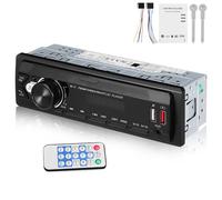 Housoutil Autoradio Rétro pour Voiture et Camion, 4x60w Noir | Compatibilité Large, Commandes Touche, Radio Intégrée, Prise en Charge des Clés USB