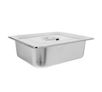 Housoutil Bacs Inox Demi-Format 1/2 avec Couvercles Acier Inoxydable Épais 33X265X100 MM Lot 2 Pièces Bacs de Service pour Buffets Professionnels Cuisson Vapeur et Conservation