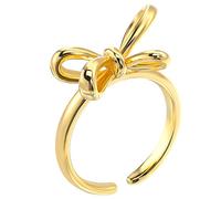 Housoutil Bague Nœud Ajourée en Cuivre, Réglable et Empilable | Style Élégant et Féminin, Finition Polie Fine, Présent pour Valentine ou Anniversaire