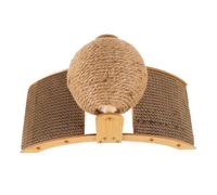 Housoutil Balle à Griffer pour Chat, Griffoir Rotatif en Bois, Jaune | Chats et Chatons, Détourne L’attention, Aide à Gratter, Usage Balcon et Jardin, Accessoires Variables