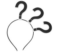Housoutil Bandeau Léger et Confortable de Point D'interrogation pour Femmes Créatif Accessoires Cheveux Noirs en Tissu Non Tissé pour Occasions Spéciales
