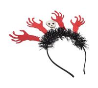 Housoutil Bandeau Taille Adaptée et Confortable Rouge Halloween Main Squelette en Feutre et Tissu Pailleté pour Fête Costumée et Soirée Déguisée
