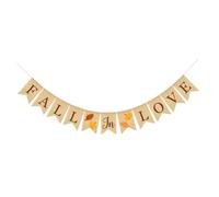 Housoutil Bannière en Lin à Fanions pour Mariage d'Automne Guirlande Décorative Délicate à Suspendre Drapeau de Fête Rustique pour Décoration de Cérémonie et Réception Style Champêtre