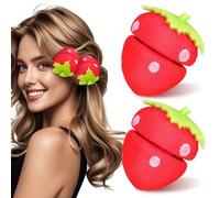 Housoutil Bigoudis en Éponge Douce pour Boucles sans Chaleur Lot de 18 Forme Fraise Portable et Respectueux des Cheveux Pendant la Nuit Sommeil
