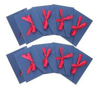 Housoutil Bleues Épaisses et Élégantes avec Nœud en Papier Irisé Lot de 10 pour Invitations de Mariage ou Lettres de Réponse