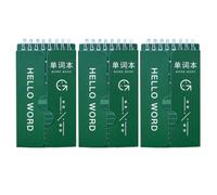 Housoutil Bloc-notes Barrière Vert en Papier 3pcs pour Étudiants, Carnet Simple de Poche pour Écrire et Mémoriser le Vocabulaire Maison Bureau
