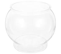 Housoutil Bocal Plastique pour Poissons Petit Aquarium De Bureau Rond Transparent