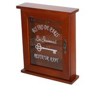Housoutil Boîte 1 Pièce Boîte De Rangement des Clés Antique Monter Le Rustique Porte-clés Mural Code Support Mural avec Étagère Boites De Stockage Décor Rétro Cas Monté Entrée Brown Un Verre