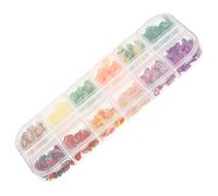 Housoutil Boîte 12 Compartiments de Breloques en Argile Polymère Plastique Tranches de Fruits Mignons pour Nail Art DIY et Décoration Polyvalente pour Ongles