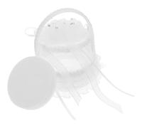 Housoutil Boîte à Alliances Brodée Coussin Rond en Dentelle Blanche Boîte à Bague pour Mariage Poignée Panier de Demoiselle d'honneur Décoration Saint-Valentin Présent Bijoux