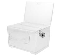 Housoutil Boîte à Dons Transparente en Acrylique avec Serrure Urne pour Vote Sécurisée Boîte à Suggestions Portable pour Bureau Conférences et Expositions