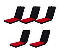 Housoutil Boîte à Médailles Plastique 5 Compartiments Doublure Mousse Noire, Étui de Présentation pour Badges et Bagues de Championnat, Rangement Sécurisé pour Collection de Trophées,