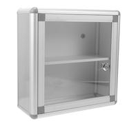 Housoutil Boîte à Verrouillage Visible pour Remède en Alliage D'aluminium Argenté, Boîte de Secours Murale Multifonctionnelle pour Maison et Voyage