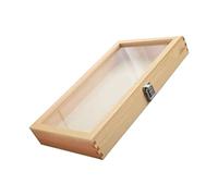 Housoutil Boîte De Présentation des Médailles dans Un Bocal Et des Insectes pour Les Enfants Vitrine De Médailles Mallette De Rangement Vintage Boîte D'échantillons Bois Plante