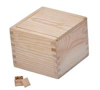 Housoutil Boîte de Rangement pour Tasses à Thé avec Couvercle Boîte à Souvenirs Traditionnelle Coffret Décoratif Pin de Style Créatif pour et Organisation