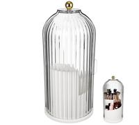 Housoutil Boîte de Rangement Rotative pour Pinceaux de Maquillage avec Couvercle Transparent, Grosse Capacité, Organisateur Multifonction pour Bureau et Salle de Bain, Rangement Cosmétique