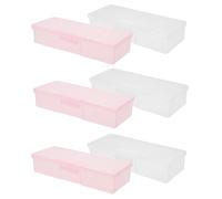 Housoutil Boîte de Rangement Transparente 6 Compartiments Multicouches pour Outils à Ongles en Plastique Protection Anti-poussière, Visibilité Claire, pour Usage Professionnel Domicile
