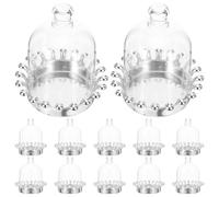 Housoutil Boîtes à Dragées Transparentes en Plastique 12 Pièces - Présentoir à Bonbons avec Couvercle Clair - Contenants pour Présents de Mariage Friandises Chocolats et Macarons - Boîtes