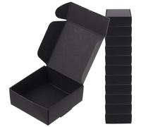 Housoutil Boîtes D'emballage en Papier Noir 25 Pcs Boîte en Carton Expédition Résistante la Pression Multifonction Bureau et Expédition Courrier