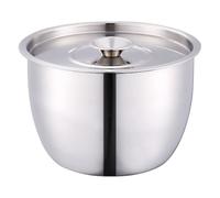 Housoutil Bol à Mélanger à Œufs en Acier Inoxydable 201, Grosse Taille 21 Cm, Design Profond Anti-éclaboussures avec Couvercle, Bol Cuisine Polyvalent pour Pâtisserie, Salade et Marinade