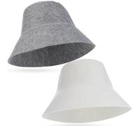 Housoutil Bonnet de Sauna en Feutre Lot de 2, Grand Format, Ultra Absorbant pour Bain, Bain et Hammam, Protection Anti-Chaleur, pour Homme et Femme, Blanc