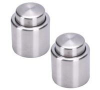 Housoutil Bouchon de Bouteille de Vin en Silicone Argenté 2pcs, Facile à Nettoyer, Conserve le Vin Frais, pour Soirées Entre Amis et Boissons