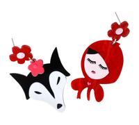 Housoutil Boucles D'oreilles Pendantes pour Femmes et Filles Design Unique Petit Chaperon Rouge et Grand Méchant Loup en Acrylique Léger pour Diverses Occasions