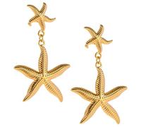 Housoutil Boucles D'oreilles Vintage Étoile de Mer en Acier Inoxydable Or, Boucles D'oreilles Mode Femme Chic et Pratiques pour Festivals et Occasions Spéciales