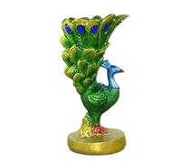 Housoutil Bougeoir Décoratif en Résine Style Européen Petit Modèle Vert Chandelier Paon Réaliste pour Décoration Intérieure Romantique Maison Bureau