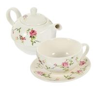 Housoutil Bouilloire à Thé en Céramique Infuseur Intégré Ensemble de Théière et Tasses Boîte de Transport pour Service à Thé Délicat pour Théière Vintage