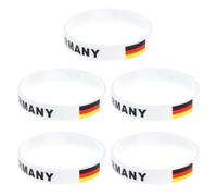 Housoutil Bracelet en Silicone Drapeau Australien 5 Pièces pour Matchs | Blanc, Taille Unique Confortable, Lot de Cinq, Usage pour Compétitions Internationales et Club